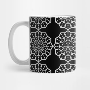 Black and white mandala seamless pattern Mug